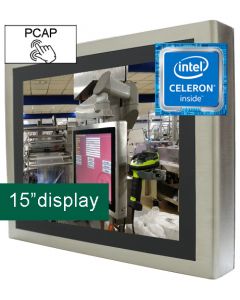 15'' IP65 PCT Panel PC Celeron J1900 12V